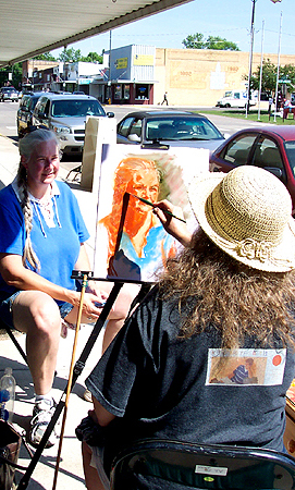 Painting Diane on main street, Mora